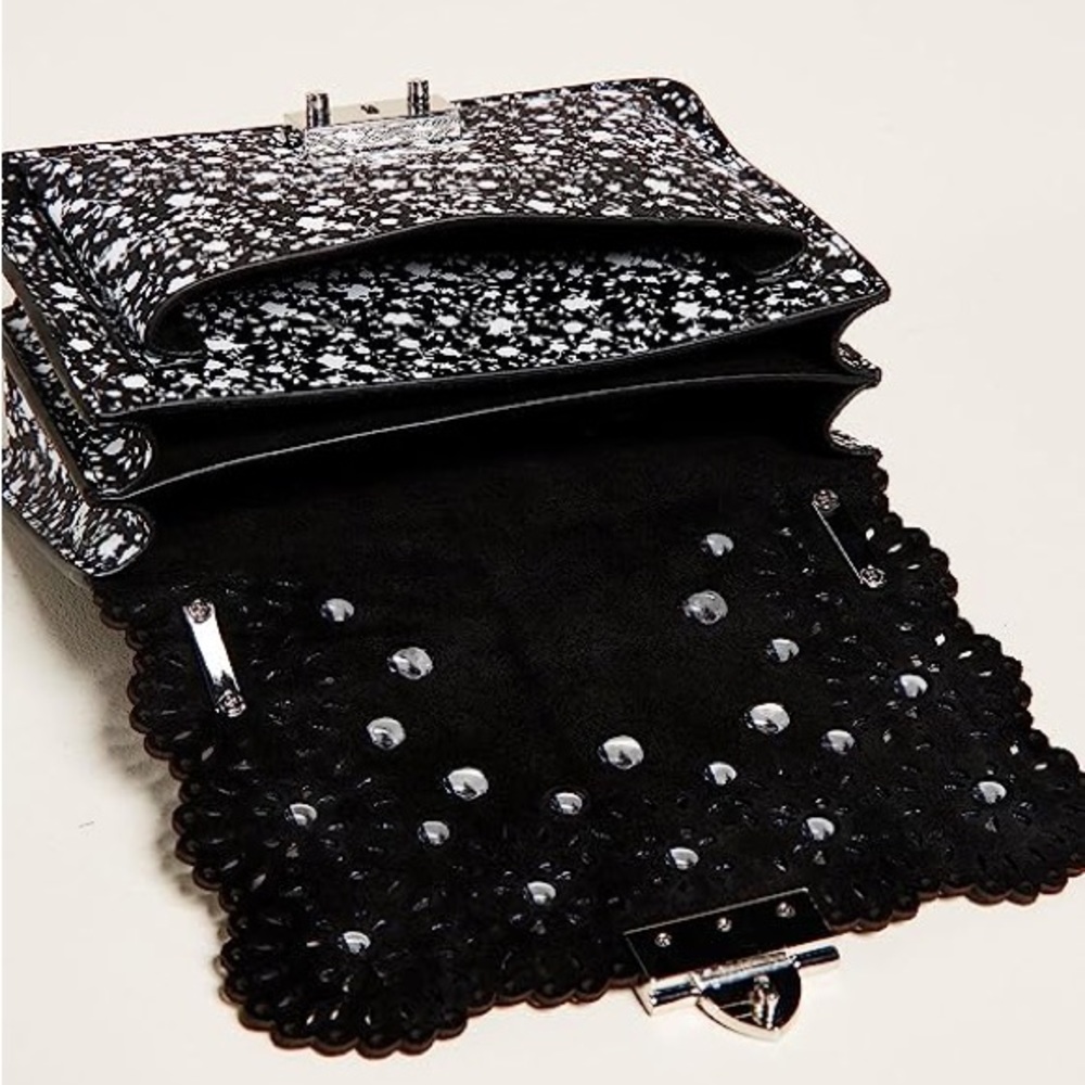 NWOT Rebecca Minkoff Christy Small Shoulder Bag w/ Floral Cutouts - Black Multi - Picture 3 of 6